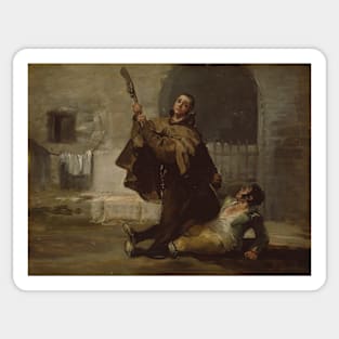 Friar Pedro Clubs El Maragato with the Butt of the Gun by Francisco Goya Sticker